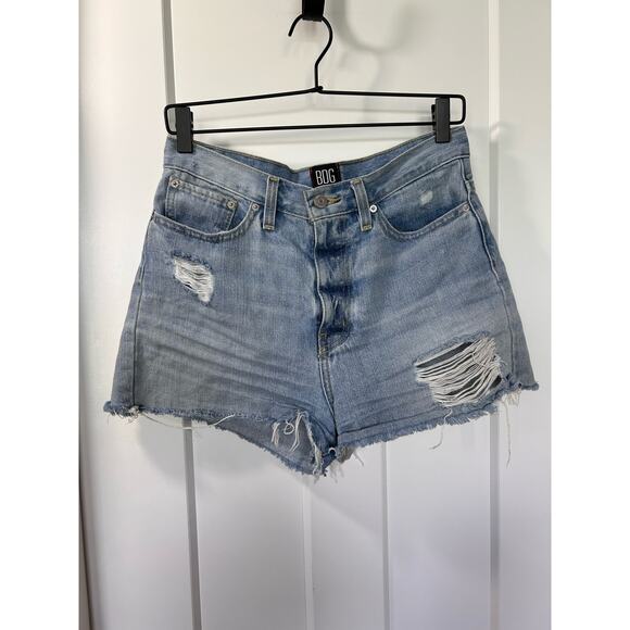 BDG Urban Outfitters Women's Distressed High Rise Girlfriend Shorts Blue Size 26 - Picture 1 of 13